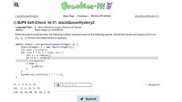 Java Practice It | Self-Check 14.17: stackQueueMystery2 | Collections, mystery, #stacks  and #queues