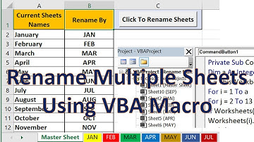 Excel VBA to Rename Multiple sheets based on Cell Value - Rename Multiple Worksheets