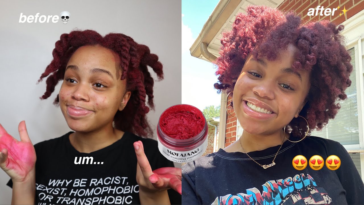 i tried RED hair color wax on my type 4 natural hair (actually a success???)