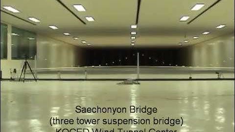 Wind Tunnel Test of Aeroelastic Suspension Bridge Model (새천년대교 풍동실험)