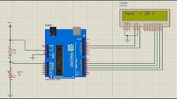 Temperature sensor in proteus using arduino
