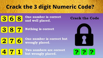 Crack the Code - Can you Crack the 3 Digit Code and unlock the key? | Puzzle with Answer