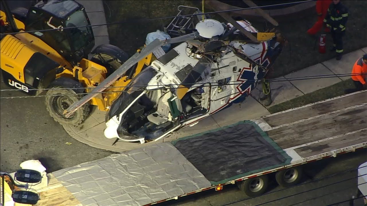 Video shows moment of medical helicopter crash in Drexel Hill, Pa