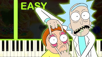 RICK AND MORTY THEME - EASY Piano Tutorial