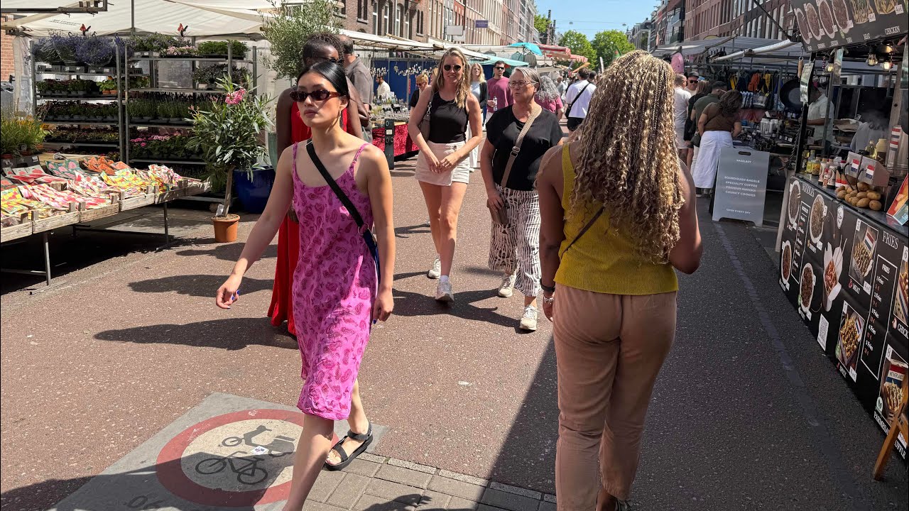 STREET SHOPPING IN AMSTERDAM NETHERLANDS 2025:100 YEAR'S OLD AMSTERDAM BIGGEST LOCAL MARKET TOUR