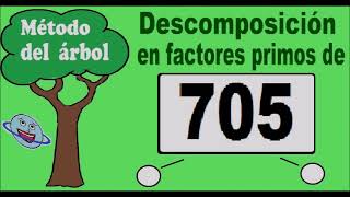 Prime factors of 705 using the tree method.