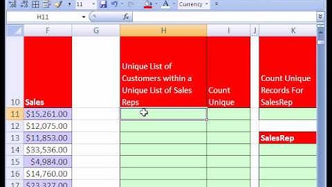 Excel Magic Trick 251 Formula Unique List within Unique List
