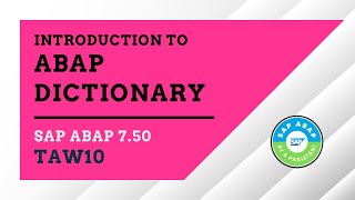 Introduction to ABAP Dictionary | Description of the ABAP Dictionary | TAW10 Part II | Unit 1 | SAP