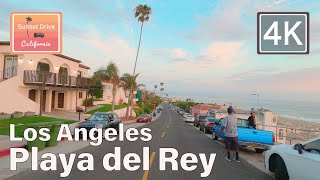 California Summer Sunset Drive Playa del Rey Santa Monica on Pacific Coast Highway in Los Angeles🌴🌆🚙