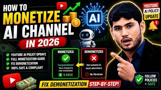 How to Monetize AI Channel in 2026 | YouTube AI Policy Update + Fix Demonetization 
