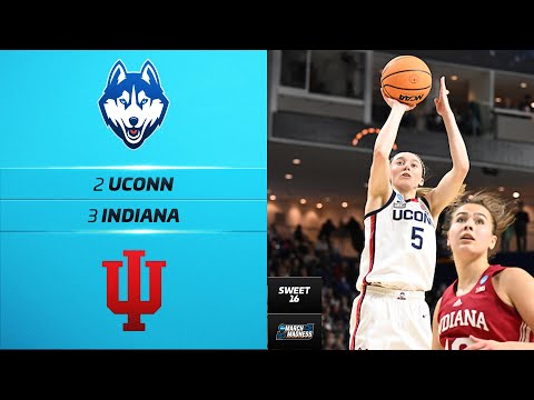 UConn vs. Indiana - Women's NCAA Tournament Sweet 16 highlights