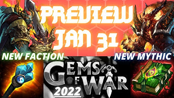 Gems of War weekly preview January 31st 2022 | World Event Scoring & Team SOULFORGE Shentang Week