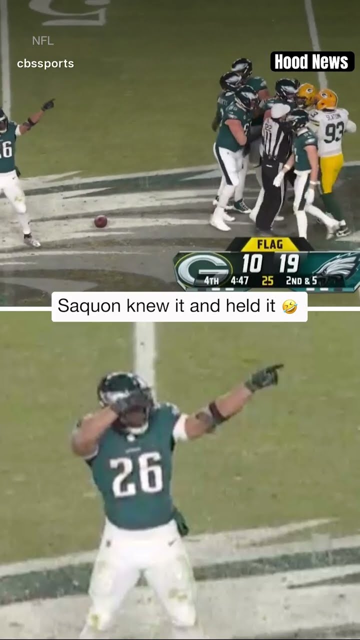 Saquon knew it #hoodnews #saquonbarkley #eagles #packers #NFL #football #sports #omg #how #wow #flag