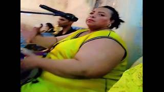 Bbw singer show yellow Arab dress outfit  