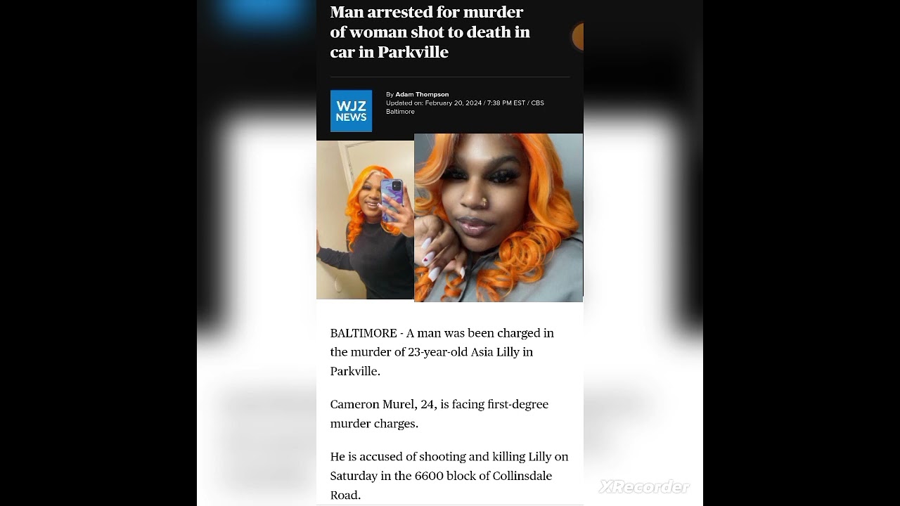 Asia Lilly, 23 found fatally sh9t in her car Cameron Murel 24 arrested and charged...