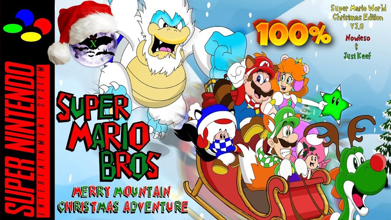 Super Mario Bros: Merry Mountain Christmas Adventure прохождение 100% | Игра (SNES, 16 bit) Стрим