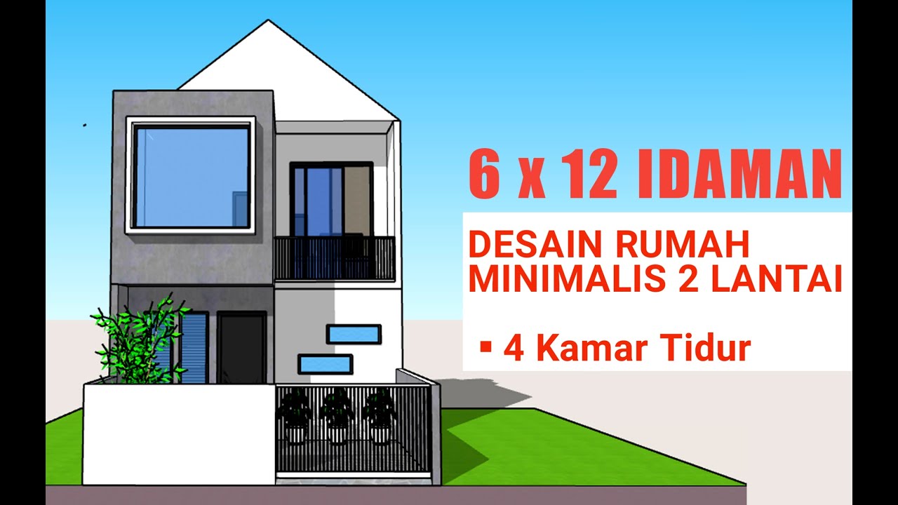  Desain Rumah Minimalis 2 Lantai 6x12  idaman  YouTube