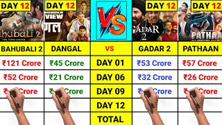 Gadar 2 vs Pathaan vs Bahubali 2 vs Dangal Movie Box Office Collection Day 12, Worldwide Collection