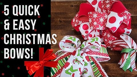 TOP 5 DIY CHRISTMAS BOWS | QUICK & EASY STEP BY STEP BOW TUTORIAL FOR BEGINNERS