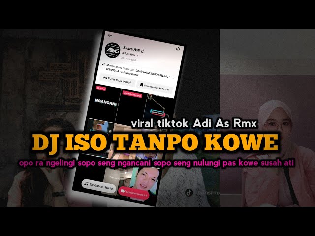 DJ OPO RA NGELINGI SOPO SENG NGANCANI || ISO TANPO KOWE VIRAL TIKTOK ADI AS RMX class=