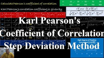 Step Deviation Method   Karl Pearson