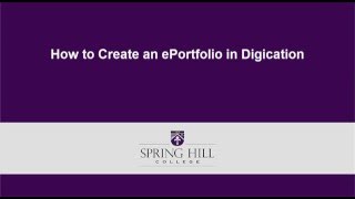 How to Create an ePortfolio in Digication