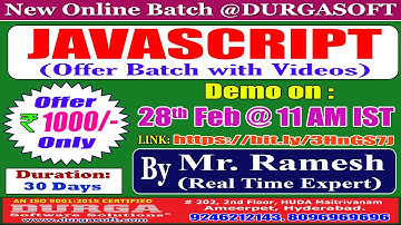 JAVASCRIPT Online Training @ DURGASOFT