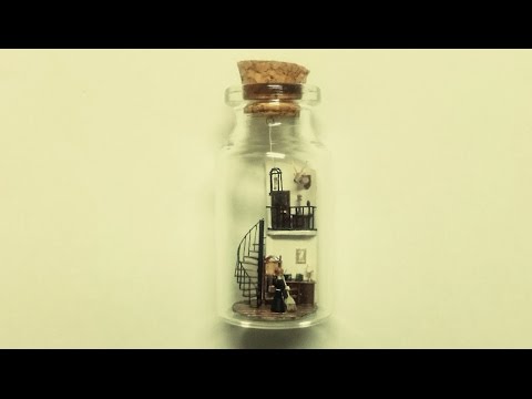 コルク瓶の中に部屋を作ってみた Youtube