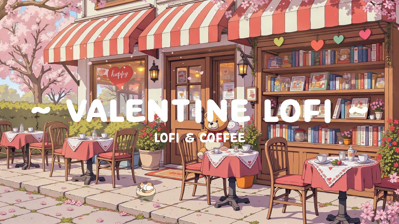 Valentine Lofi 💖 Romantic Café in Sweetie Day ☕ Lofi Coffee Beats for a Gentle Mood