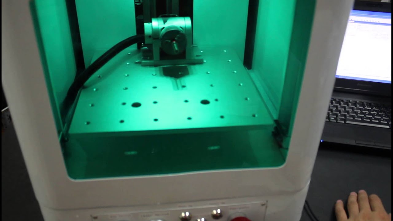 Fiber laser marking machine 20W with full enclosure design - YouTube