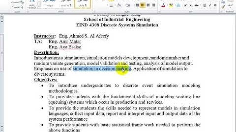 Discrete Event Simulation lecture 1