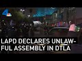 LAPD Detain Possible Antifa Protesters Near Staples Center on Election Night in DTLA | NBCLA