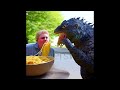 Godzilla eating spaghetti