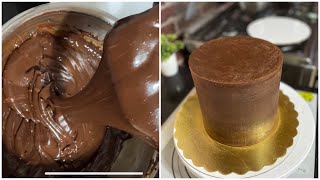 غاناش الشوكولا لتغليف الكيك تحت عجينة السكر ناجح و لذيذ ?كيك ديزاين  ganache couverture