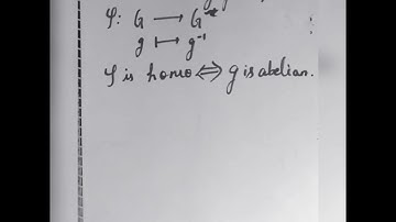The map g goes to g^(-1) of group G is homomorphism iff G is abelian