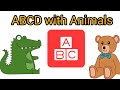 ABCD with Animals 🐾 | Learn Alphabet with Animal Names for Kids | ABC Song for Children