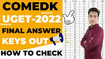 comedk uget final answer key 2022 | comedk answer key 2022