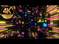5 Hour 4k Flashing Fast moving Meditation metallic Color Neon light Tunnel Abstract background video