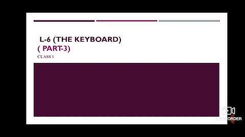 Class-1, Subject-Computer, Video-20, Chapter-6, The Keyboard, Part-3 by Mrs Sunidhi