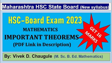 Class 12 Maths || H.S.C. Board Exam 2022|| Important Theorems