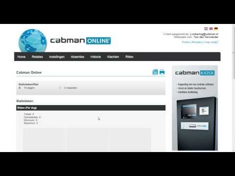 Cabman Online: Aanmelden