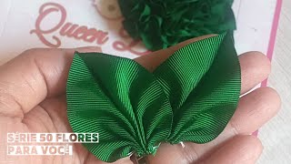 Folhinhas de fita de gorgurão Tutorial-PAP-DIY #flordefita #folhadefita #folhas @lacossillins