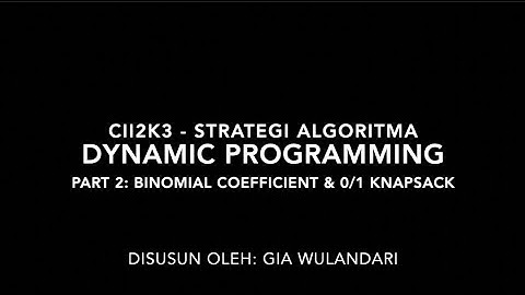 Dynamic Programming (part 2) - Strategi Algoritma