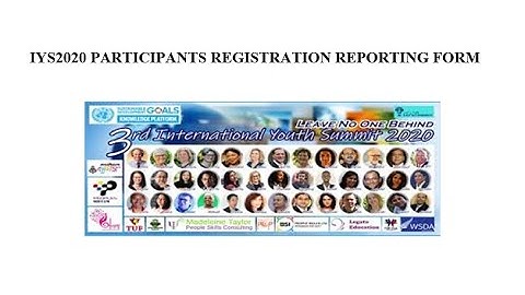How to maintain your IYS 2020 Participants Registration Reporting Form
