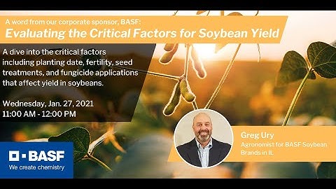 Webinar: Evaluating the Critical Factors for Soybean Yield