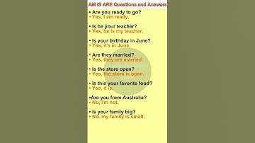 AM IS ARE Questions and Answers | English Speaking Practice | Learn English