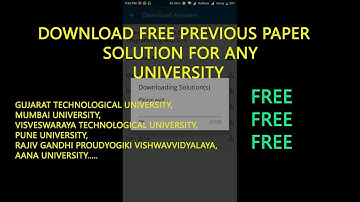 FREE UNIVERSITY PREVIOUS PAPER SOLUTIONS FOR Any University.GTU paper solution free download.