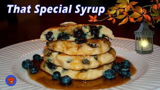 Blueberry Pancakes With Brown Sugar & Butter Syrup | Fluffy Pancakes Recipe