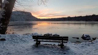 jura, le lac de Bonlieu sous la neige, janvier 2023