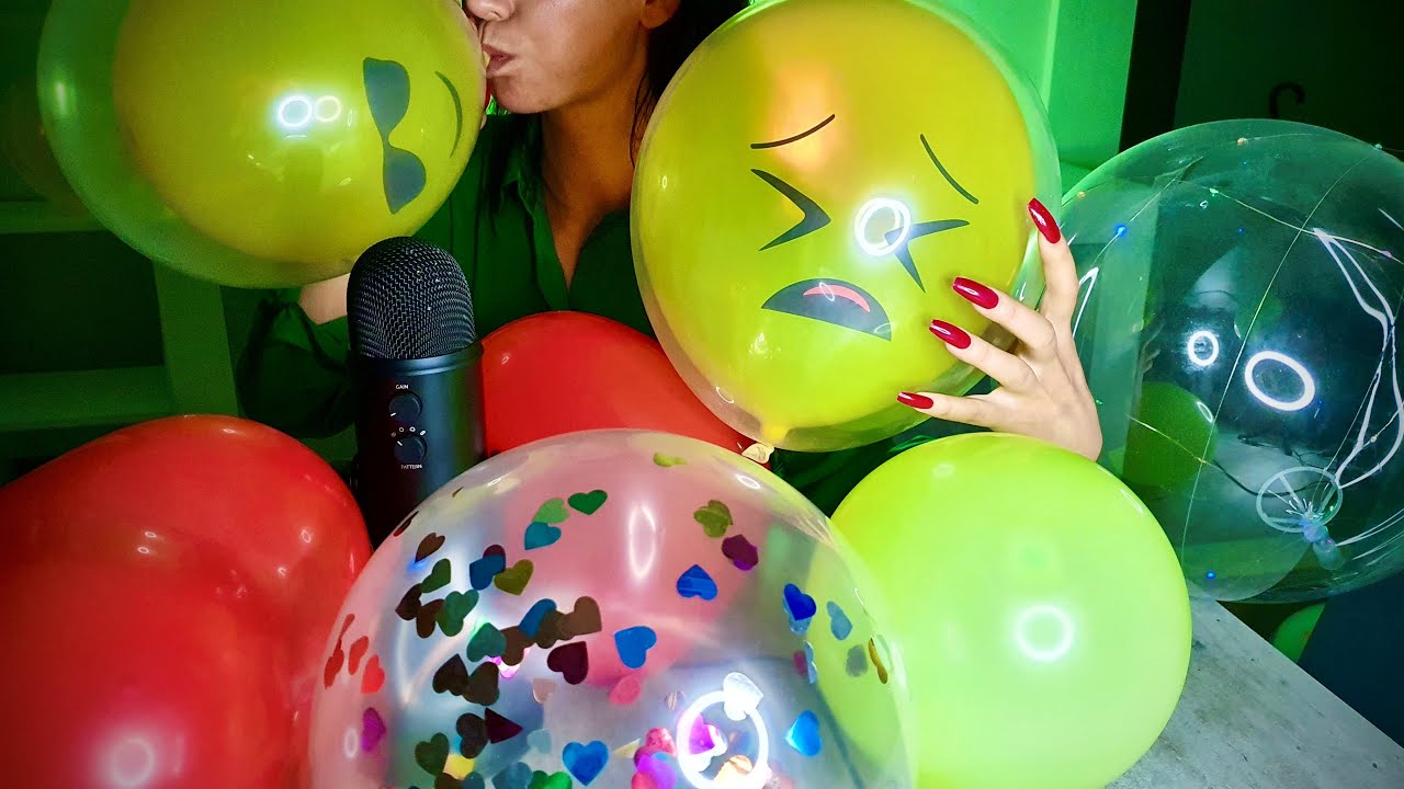 Asmr Balloon Blowing 🎈 Popping Rubbing And Tapping With Long Nails Youtube